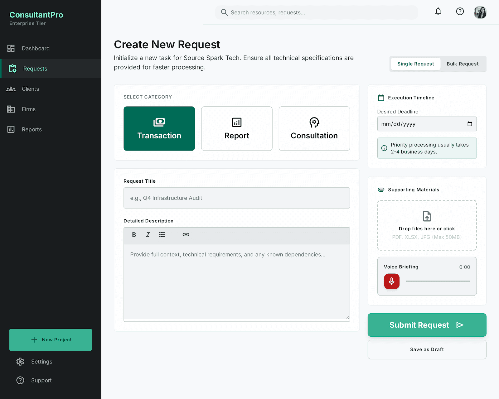Create Request