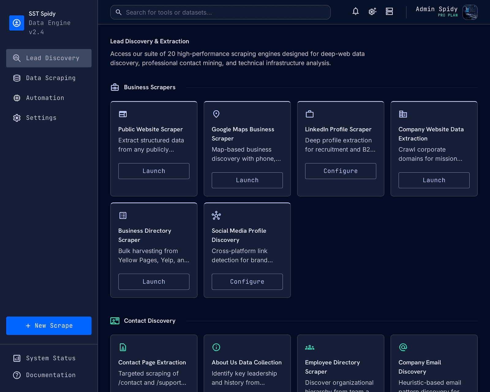 Lead Discovery & Scrapers Screenshot
